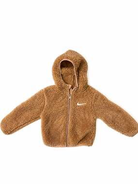 NWOT- Nike Toddler Sherpa Fleece Zip-Up Hoodie Jacket Brown Size 2T